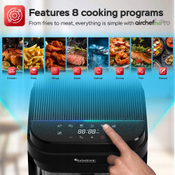 Frytownica beztłuszczowa 5,5L Air Fryer TurboTronic szklany kosz do smażenia 1200W Czarna TT-AFG5