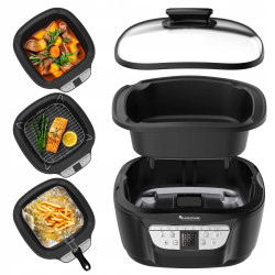 Multicooker TurboTronic 3w1 frytownica olejowa parowar garnek podgrzewacz elektryczny 5L 1500W Czarny TT-DMC24