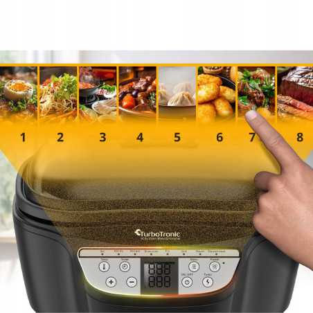 Multicooker TurboTronic 3w1 frytownica olejowa parowar garnek podgrzewacz elektryczny 5L 1500W Czarny TT-DMC24