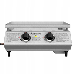 Płyta Grill gazowy TurboTronic płaski stołowy do burgerów stek stal nierdzewna 3mm Pro 6,3 kw Srebrny TT-BBQ6