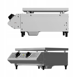 Płyta Grill gazowy TurboTronic płaski stołowy do burgerów stek stal nierdzewna 3mm Pro 6,3 kw Srebrny TT-BBQ6