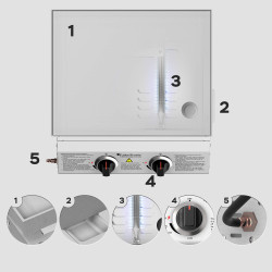 Płyta Grill gazowy TurboTronic płaski stołowy do burgerów stek stal nierdzewna 3mm Pro 6,3 kw Srebrny TT-BBQ6