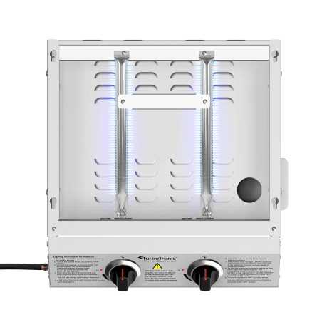 Płyta Grill gazowy TurboTronic płaski stołowy do burgerów stek stal nierdzewna 3mm Pro 6,3 kw Srebrny TT-BBQ6