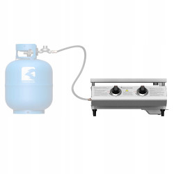 Płyta Grill gazowy TurboTronic płaski stołowy do burgerów stek stal nierdzewna 3mm Pro 6,3 kw Srebrny TT-BBQ6