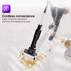 Odkuracz pionowy TurboTronic 3w1 mop bioniczny do podłóg odkurza myje mopuje na mokro ze szczotką akumulatorowy 180w Czarny T...
