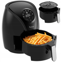 Frytkownica beztłuszczowa TurboTronic frytownica cyfrowa poj. 3,5L kosz 1.2KG 50-200°C 1400W Srebrna TT-AF9D SILVER