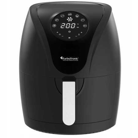 Frytkownica beztłuszczowa TurboTronic frytownica cyfrowa poj. 3,5L kosz 1.2KG 50-200°C 1400W Srebrna TT-AF9D SILVER