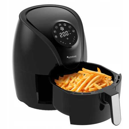 Frytkownica beztłuszczowa TurboTronic frytownica cyfrowa poj. 3,5L kosz 1.2KG 50-200°C 1400W Srebrna TT-AF9D SILVER