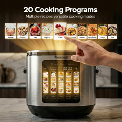 Multicooker parowar kombiwar garnek elektryczny frytownica TurboTronic 20 programów 5L 860W Srebrny TT-DMC23 SILVER