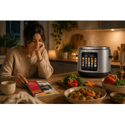 Multicooker parowar kombiwar garnek elektryczny frytownica TurboTronic 20 programów 5L 860W Srebrny TT-DMC23 SILVER