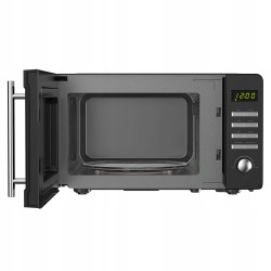 Kuchenka mikrofalowa TurboTronic cyfrowa 8 programów 20L 700W-1150W Obrotowy szklany talerz stal nierdzewna Czarny TT-MW20 BLACK