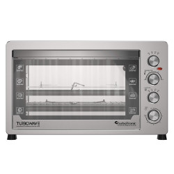 Duży piekarnik elektryczny TurboTronic termoobieg rożno grill timer 60L 2500w Srebrny TT-EVS60 SILVER