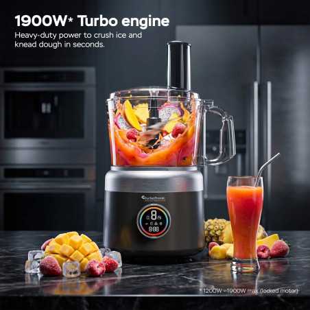 Malakser robot kuchenny TurboTronic tarka do ziemniaków placków szatkownica nóź wymienne ostrza moc 1900W misa 1,2L Czarny TT...