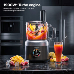 Malakser robot kuchenny TurboTronic tarka do ziemniaków placków szatkownica nóź wymienne ostrza moc 1900W misa 1,2L Czarny TT...