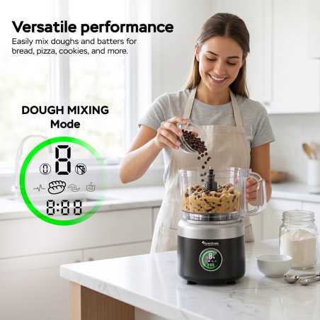 Malakser robot kuchenny TurboTronic tarka do ziemniaków placków szatkownica nóź wymienne ostrza moc 1900W misa 1,2L Czarny TT...