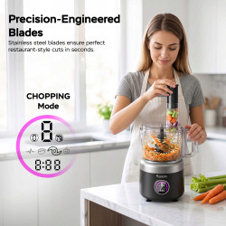 Malakser robot kuchenny TurboTronic tarka do ziemniaków placków szatkownica nóź wymienne ostrza moc 1900W misa 1,2L Czarny TT...