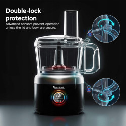 Malakser robot kuchenny TurboTronic tarka do ziemniaków placków szatkownica nóź wymienne ostrza moc 1900W misa 1,2L Czarny TT...