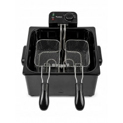 Frytownica olejowa frytkownica TurboTronic 2 kosze regulacja temperatury do 190° 5L 2200W Czarna TT-DF3 BLACK