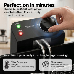 Frytownica olejowa frytkownica TurboTronic 2 kosze regulacja temperatury do 190° 5L 2200W Czarna TT-DF3 BLACK