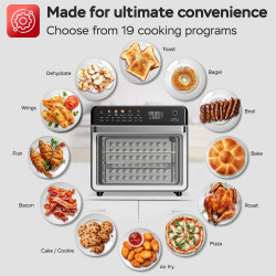 Piekarnik elektryczny TurboTronic z funkcją powietrznej Air Fryer Grill 40-230°c 34L 2100w Czarny