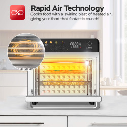 Piekarnik elektryczny TurboTronic z funkcją powietrznej Air Fryer Grill 40-230°c 34L 2100w Czarny