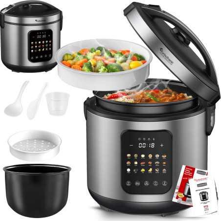 Multicooker parowar szybkowar TurboTronic kombiwar garnek elektryczny frytownica 5L 860W srebrny TT-DMC21 SILVER