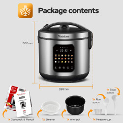 Multicooker parowar szybkowar TurboTronic kombiwar garnek elektryczny frytownica 5L 860W srebrny