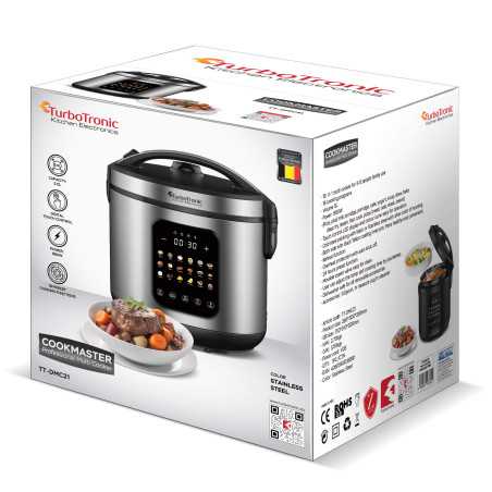 Multicooker parowar szybkowar TurboTronic kombiwar garnek elektryczny frytownica 5L 860W srebrny