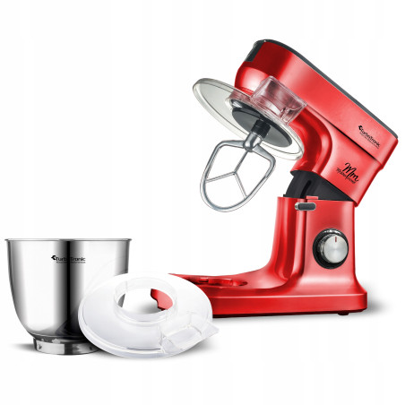 Planetarny robot kuchenny TurboTronic mikser Premium Line misa 6,5L mocny moc 1200W Czerwony