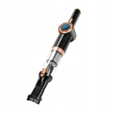 Odkurzacz ręczny samochodowy bezprzewodowy TurboTronic TT-CT20 90W 15kPa wyświetlacz LED HEPA złoty