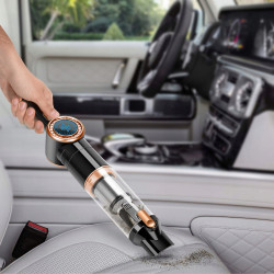 Odkurzacz ręczny samochodowy bezprzewodowy TurboTronic TT-CT20 90W 15kPa wyświetlacz LED HEPA złoty