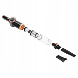 Odkurzacz ręczny samochodowy bezprzewodowy TurboTronic TT-CT20 90W 15kPa wyświetlacz LED HEPA złoty