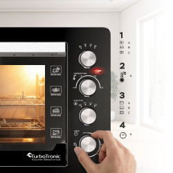 Outlet Duży piekarnik elektryczny TurboTronic termoobieg rożno grill timer 60L 2500w czarny