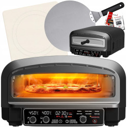 Outlet Piec do pizzy piekarnik TurboTronic 100-450°c elektroniczne sterowanie kamień do pieczenia pizza 37cm 20L 2200w Czarny