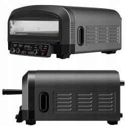 Outlet Piec do pizzy piekarnik TurboTronic 100-450°c elektroniczne sterowanie kamień do pieczenia pizza 37cm 20L 2200w Czarny
