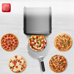 Outlet Piec do pizzy piekarnik TurboTronic 100-450°c elektroniczne sterowanie kamień do pieczenia pizza 37cm 20L 2200w Czarny
