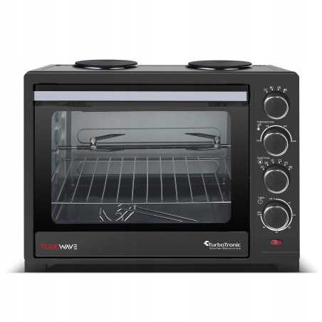 Outlet Piekarnik elektryczny TurboTronic 35L 1600w  + kuchenka elektryczna 2 palniki do gotowania Czarny