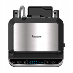 Outlet Grill elektryczny opiekacz rozkładany balkon TurboTronic LCD 2000W Czarny