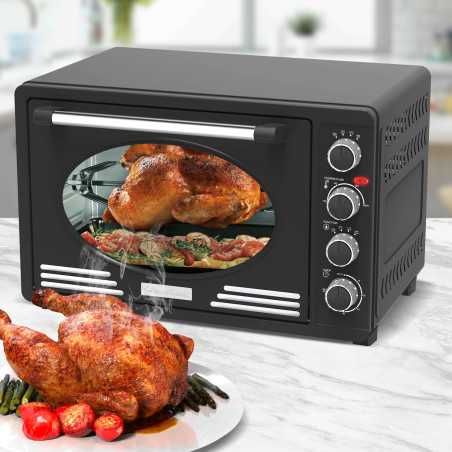 Outlet Retro piekarnik elektryczny TurboTronic termoobieg rożno 45L 2000W Czarny