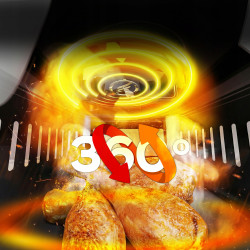 Outlet Frytownica beztłuszczowa 6L TurboTronic Air Fryer szklany kosz do smażenia 1600w Czarny