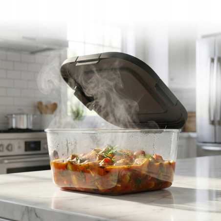 Outlet Frytownica beztłuszczowa 6L TurboTronic Air Fryer szklany kosz do smażenia 1600w Czarny