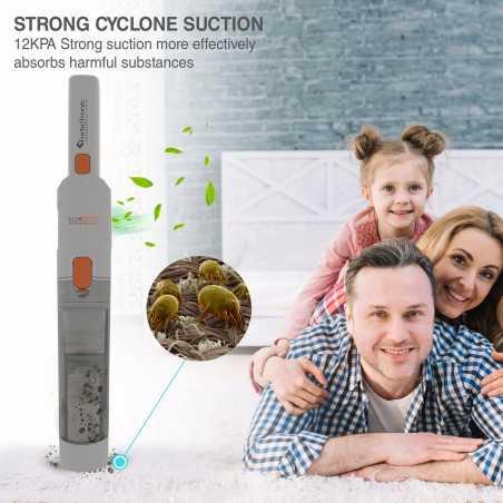 Outlet Odkurzacz ręczny TurboTronic bezprzewodowy bezworkowy 12 kpa Super mocny Srebrny