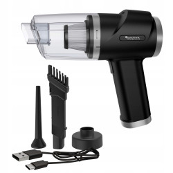 Outlet Odkurzacz ręczny samochodowy TurboTronic 2w1 dmuchawa do auta domu LED 5kpa gniazdo USB C Srebrny
