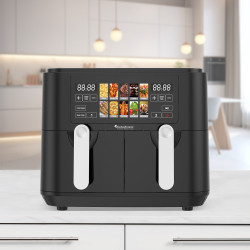Outlet Frytownica beztłuszczowa 9L TurboTronic AIR Fryer 2x4.5L dwie komory metalowe wnętrze 2200w Czarna