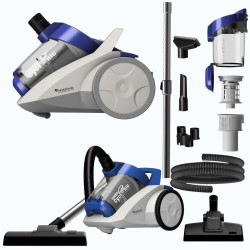 Outlet Odkurzacz tradycyjny bezworkowy TurboTronic TT-CV04 cyklonowy 900W szczotka do paneli 4L HEPA Niebieski