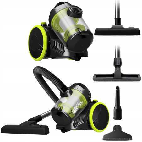 Outlet Odkurzacz tradycyjny TurboTronic bezworkowy cyklonowy mocny szczotka do paneli 700w Zielony