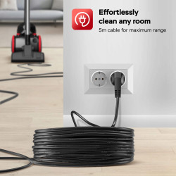 Outlet Odkurzacz tradycyjny TurboTronic bezworkowy cyklonowy mocny szczotka do paneli 700w Czerwony