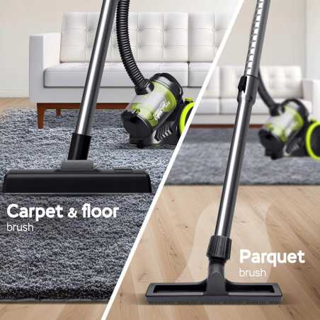 Outlet Odkurzacz tradycyjny TurboTronic bezworkowy cyklonowy mocny szczotka do paneli 700w Zielony
