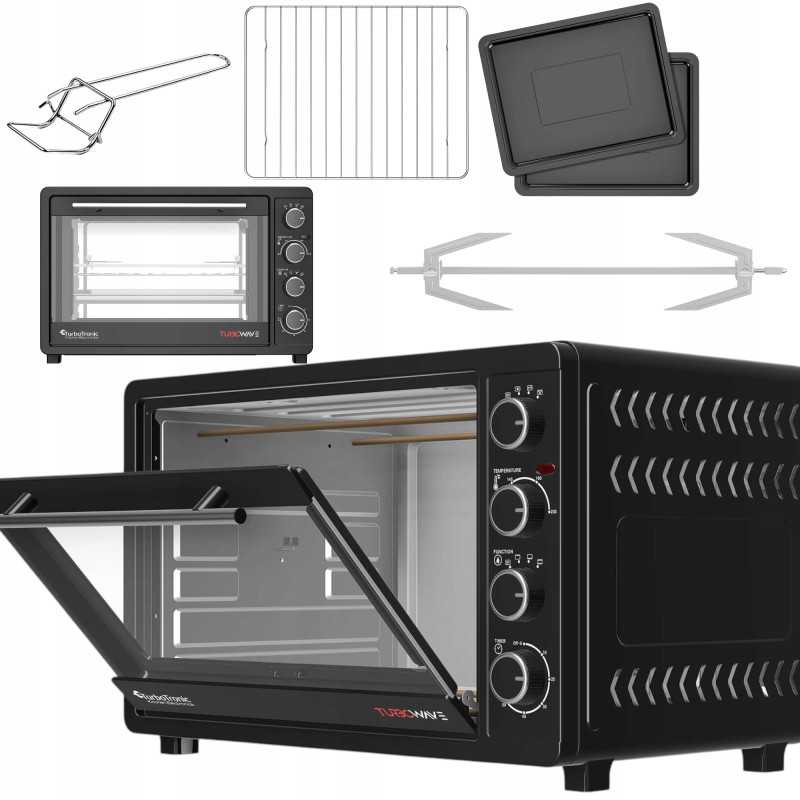 Outlet Piekarnik elektryczny TurboTronic termoobieg rożno grill 45L 2000W Czarny