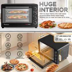 Outlet Piekarnik elektryczny TurboTronic termoobieg rożno grill 45L 2000W Czarny